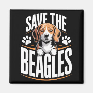 Rädda Beagles Söt Hund Älskare Vintage Beagle Kons Magnet