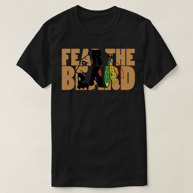 Rädda Beard Blackhawks T Shirt (Design framsida)