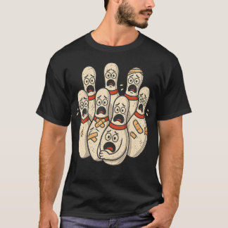 Rädda Bowlingkäglor Tecknad Bowling Humor Liga N T Shirt