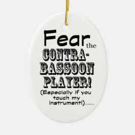 Rädda Contrabasson Player Julgransprydnad Keramik