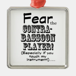 Rädda Contrabasson Player Julgransprydnad Metall