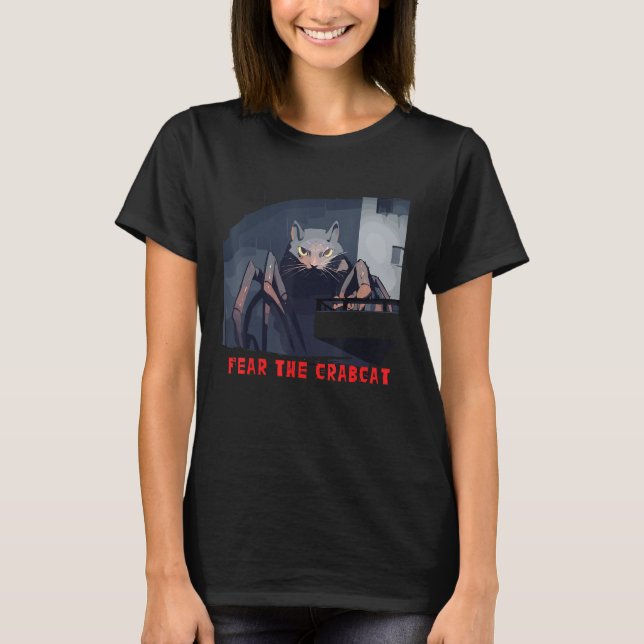 Rädda Crabcat Crab cat Cryptid Cryptozoology T Shirt (Framsida)