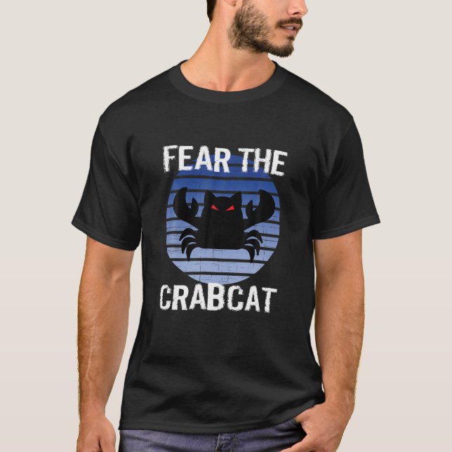 Rädda Crabcat Funny Crab cat Cryptid Cryptozool T Shirt (Framsida)