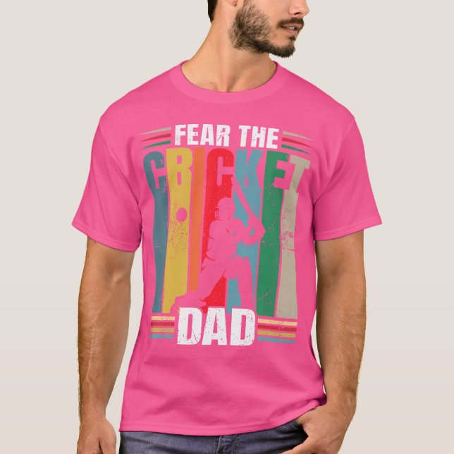 Rädda Cricket Pappa Cricket Player T Shirt (Framsida)