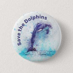 Rädda delfinerna Djurens rättigheter knapp pin