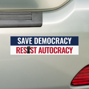 Rädda demokratin motstå autokratin - Anti Trump Bildekal