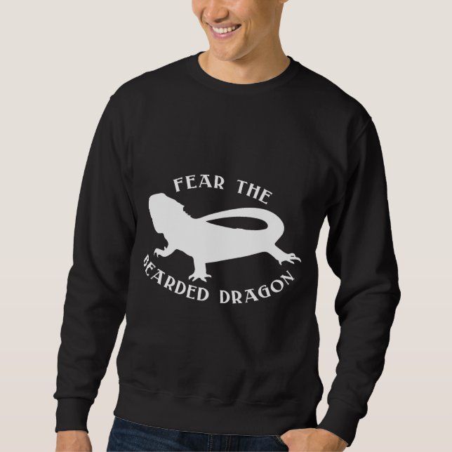 Rädda den böjda draken Beardie Lång Ärmad Tröja (Framsida)