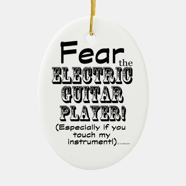 Rädda den elektriska gitarren Player Julgransprydnad Keramik (Framsidan)