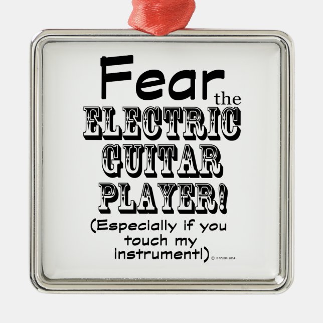 Rädda den elektriska gitarren Player Julgransprydnad Metall (Framsidan)