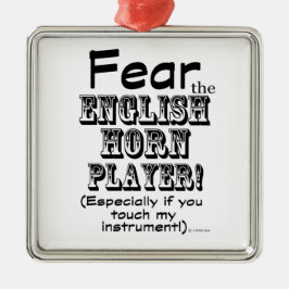 Rädda den engelska hornspelaren julgransprydnad metall