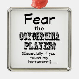 Rädda den konsertina-spelaren julgransprydnad metall