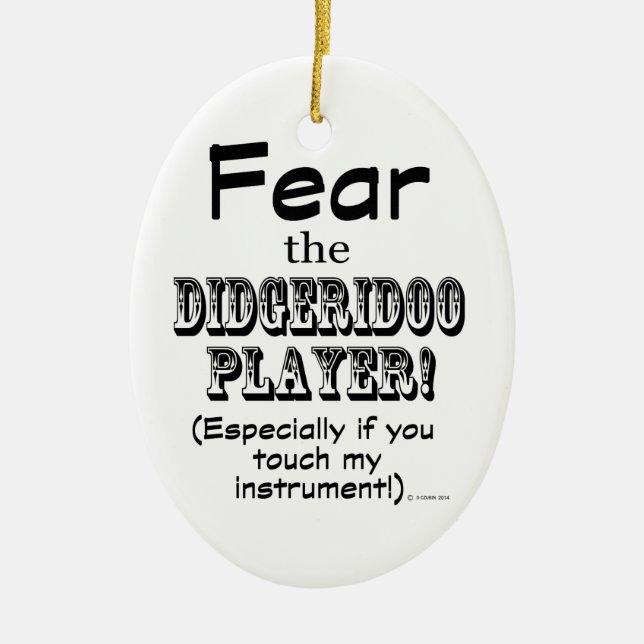 Rädda Didgeridoo Player Julgransprydnad Keramik (Framsidan)