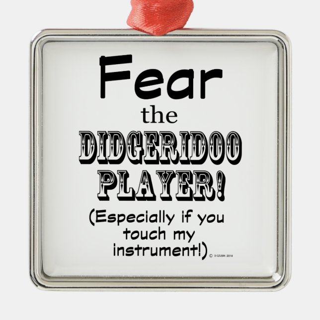 Rädda Didgeridoo Player Julgransprydnad Metall (Framsidan)