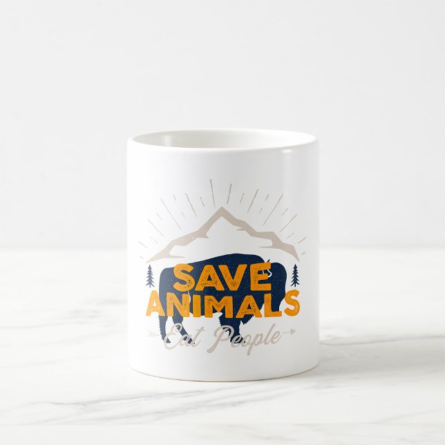 Rädda Djur Ät Människor Kaffemugg (Skapare uppladdad)