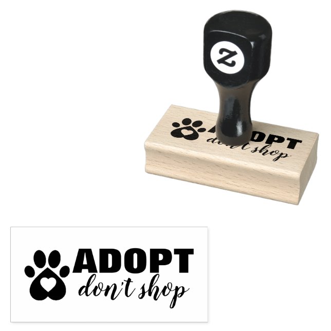 Rädda Djur - Inte Köp 1,5” x 3” Gummistämpel Stämpel (Stämplad)