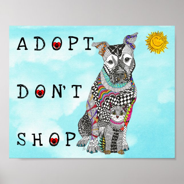 Rädda djuren Adopt Poster inte (Framsidan)