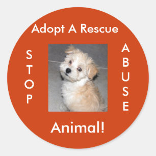 Rädda djuren - adoptera runt klistermärke