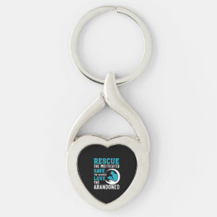 Rädda djuren Animaliska Höger Djuradoption Twisted Heart Silverfärgad Nyckelring