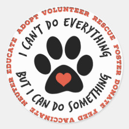 RÄDDA DJUREN Cat Rädding, TNR - jag kan göra något Runt Klistermärke