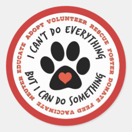 RÄDDA DJUREN Cat Rädding, TNR - jag kan göra något Runt Klistermärke