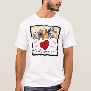 Rädda djuren-I kärlek Alla Guds skapelser Tee Shirt