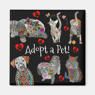 Rädda djuren och Pet Adoption Magnet 2 tum