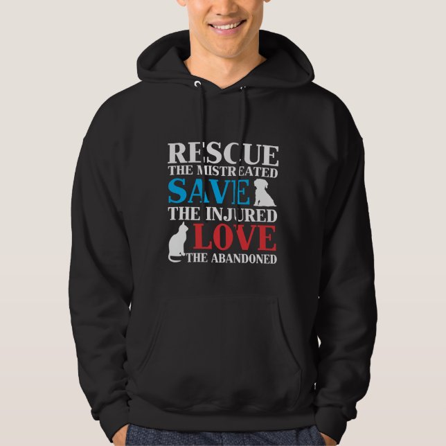 Rädda djuren Spara Cat Hund Vet Tech Veterinarian Hoodie (Framsida)
