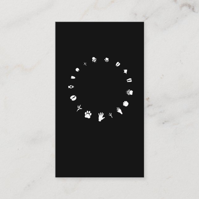 Rädda djuren Support Tass fotavtryck runt Kärlek Visitkort (Framsida)