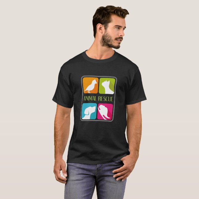 rädda djuren t-shirt (Hel framsida)