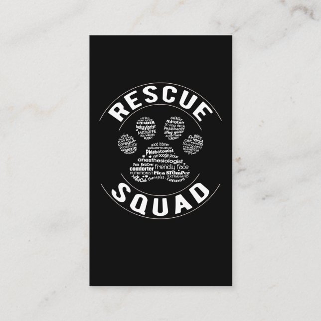 rädda djuren Vet Tech Tass Veterinärtekniker Visitkort (Framsida)