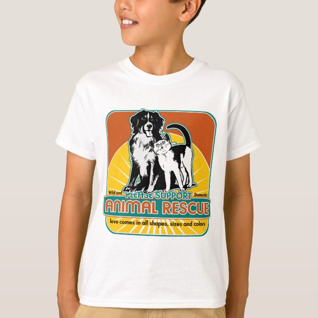 Rädda djurenhund och katt t-shirt (Framsida)