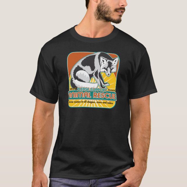Rädda djurenräv t-shirt (Framsida)