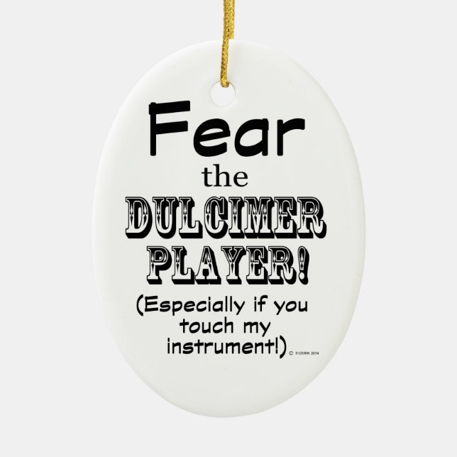 Rädda Dulcimer Player Julgransprydnad Keramik (Framsidan)