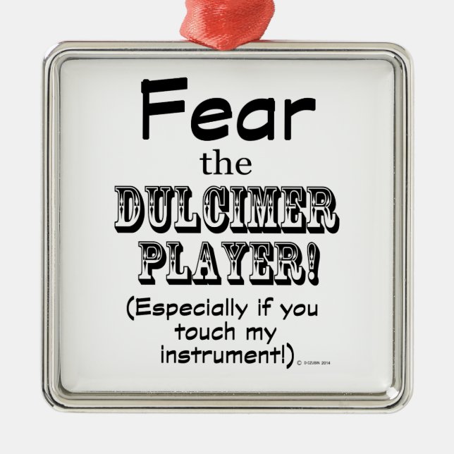 Rädda Dulcimer Player Julgransprydnad Metall (Framsidan)