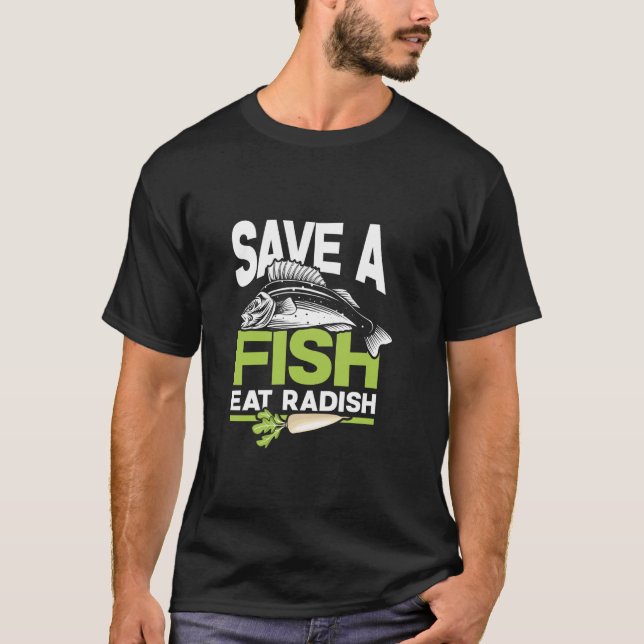 Rädda En Fisk Ät Rättika T Shirt (Framsida)