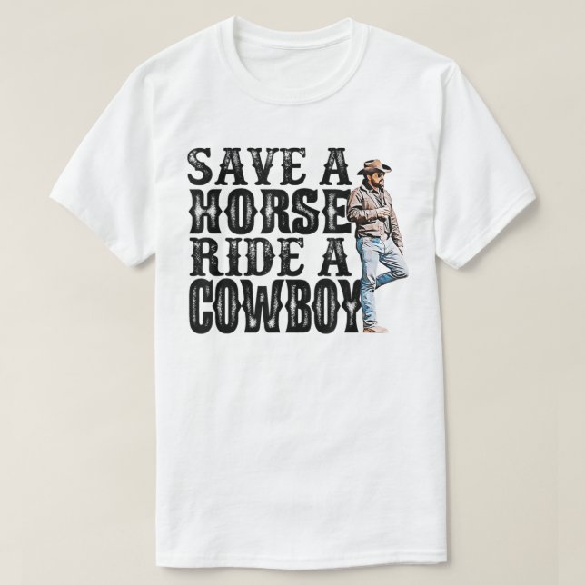 Rädda en häst på en cowboykopia T-Shirt Copy Kopie (Design framsida)