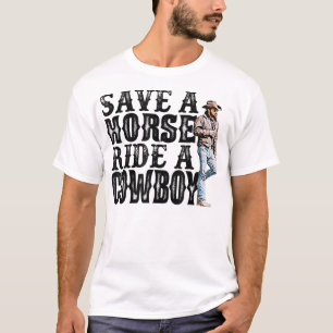 Rädda en häst på en cowboykopia T-Shirt Copy Kopie