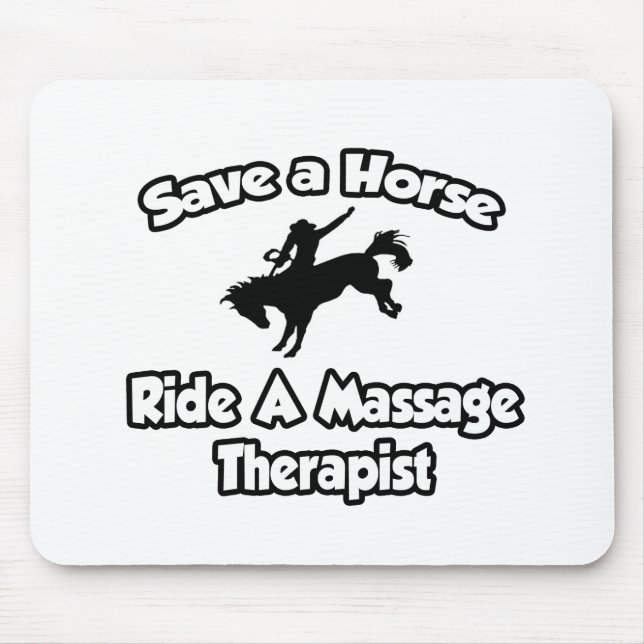 Rädda en häst, rid en massageterapist musmatta (Framsidan)