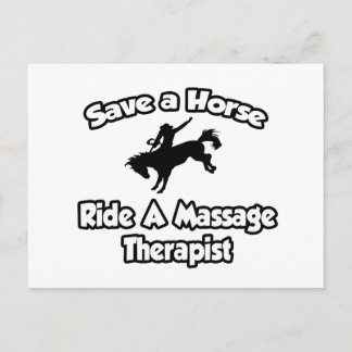 Rädda en häst, rid en massageterapist vykort