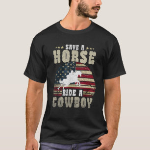 Rädda en häst Ride a Cowboy Funny Horse Riding Man T Shirt