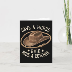 Rädda en häst Ride A Cowboy Funny Rodeo Horseck Ri Kort