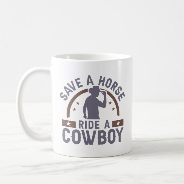 Rädda en häst Ride A Cowboy Kaffemugg (Vänster)