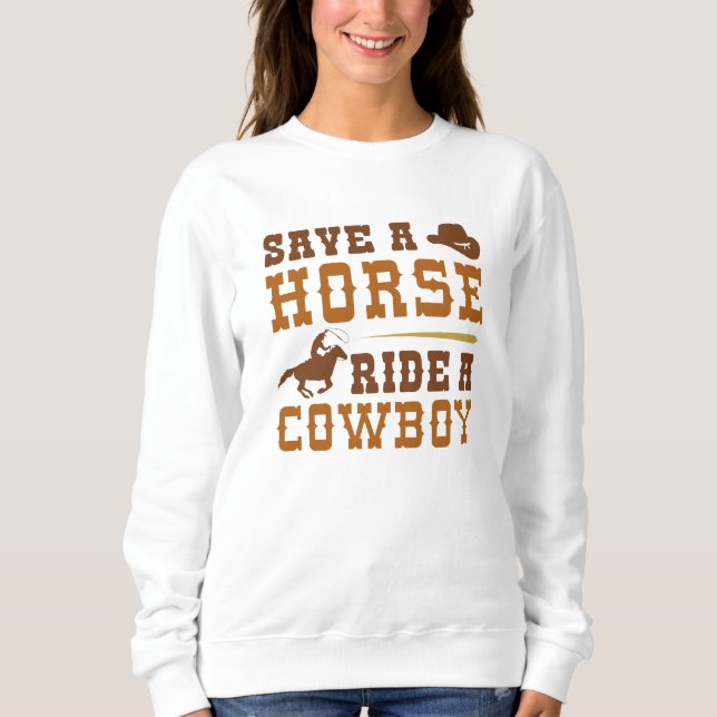 Rädda en häst Ride A Cowboy T Shirt (Framsida)