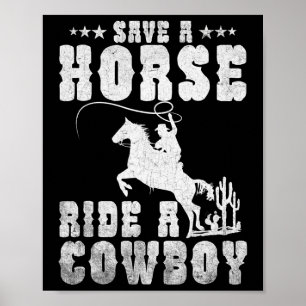 Rädda en häst Ride A Cowboynuny Horse Riding Manar Poster