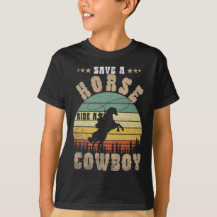 Rädda en häst Ride A Cowboynuny Horse Riding Manar T Shirt
