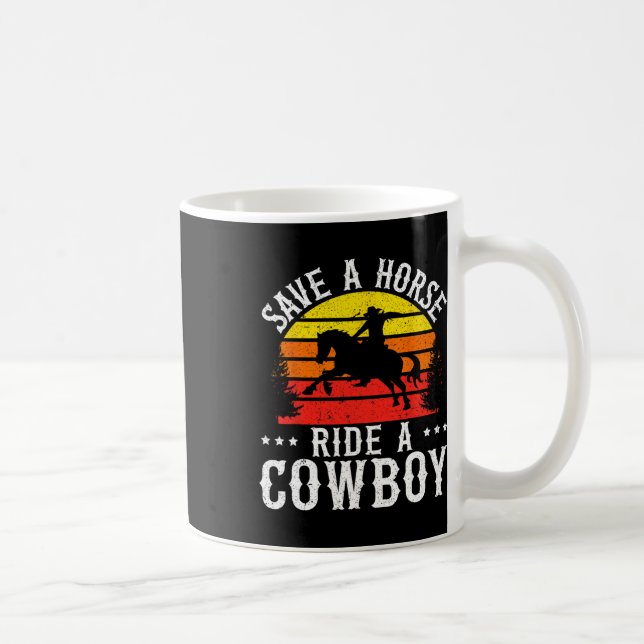 Rädda en häst Ride A CowboyWestern Rodeo Horseck R Kaffemugg (Höger)