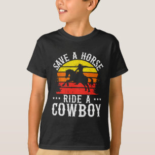 Rädda en häst Ride A CowboyWestern Rodeo Horseck R T Shirt