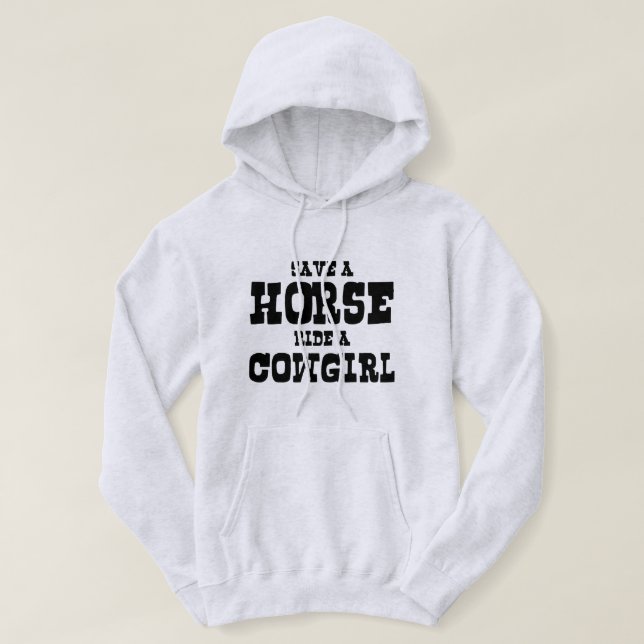 RÄDDA EN HÄST RIDE A COWGIRL HOODIE (Design framsida)