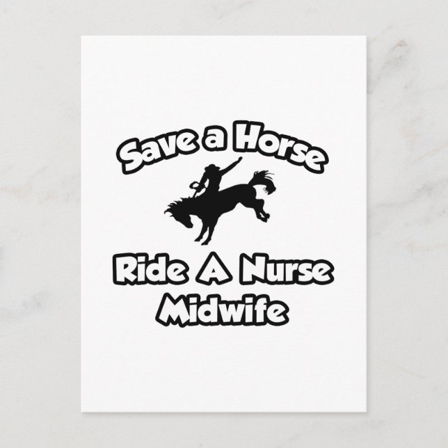 Rädda en häst, Ride a Nurse Midfru Vykort (Framsida)