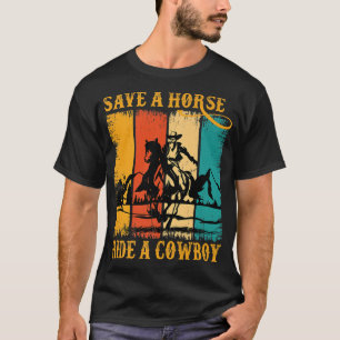 rädda en häst Ride Cowboy Horse Riding Roping Fu T Shirt